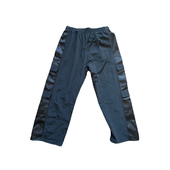 Adidas Cargo Pants Women's XL Black Baggy Streetwear Wide Leg Drawstring Pockets - Picture 2 of 9